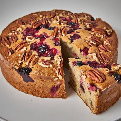 Andy Anand Sugar Free Mixed Berries Cake (2.8 lbs) - Diabetic Friendly Gourmet Dessert, No Sugar Added Berry Cake - Handmade Artisan Cake in Reusable Tray - Natural Keto Friendly Gourmet Treat