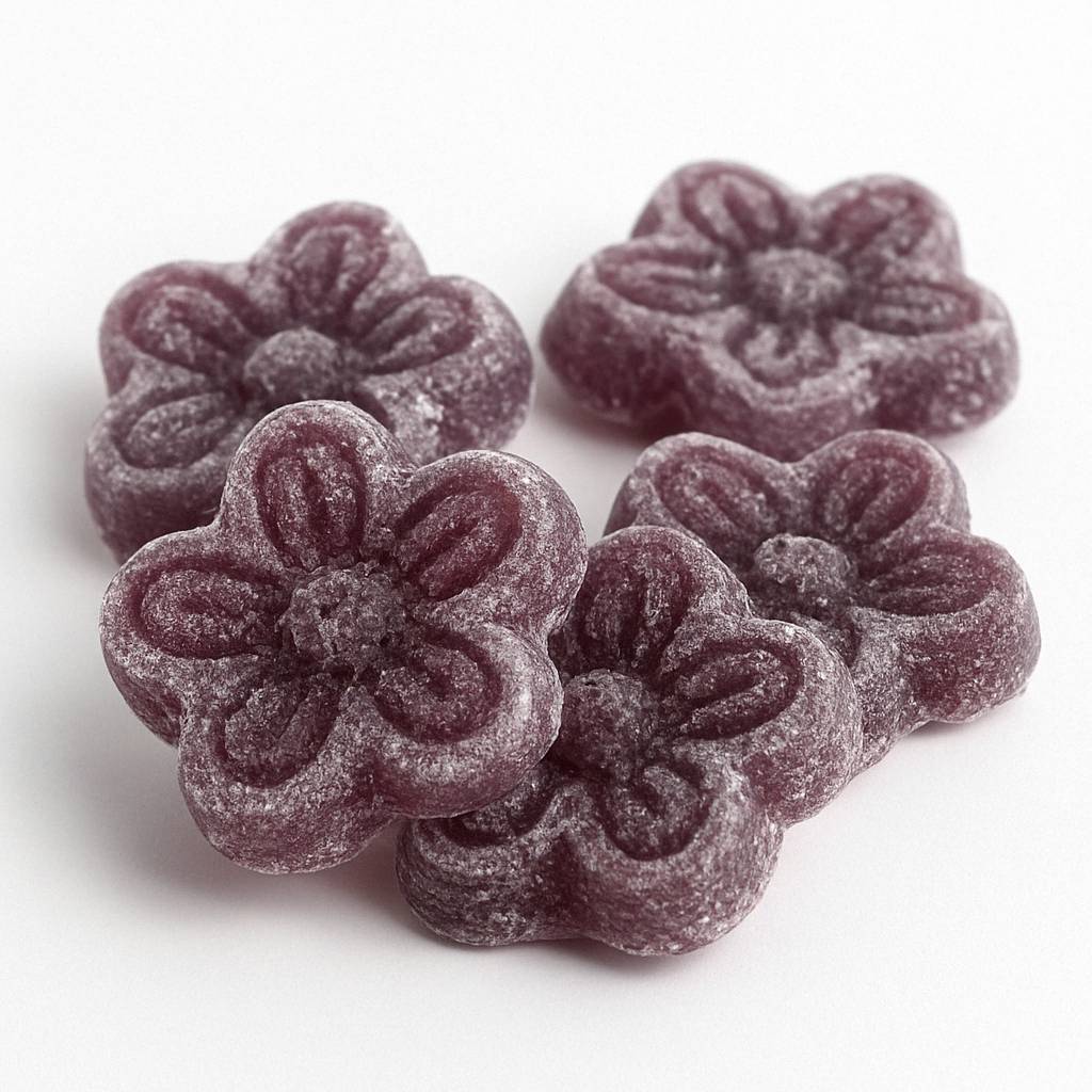Andy Anand 150 Pc Sugar Free Violets, A Typical Old Candy Dragée Shaped Like A Flower Of Five Petals Made With The Essence Of Violet, Sugar Free Hard Candy - Made in Europe 3.5 Oz - 3 Pack