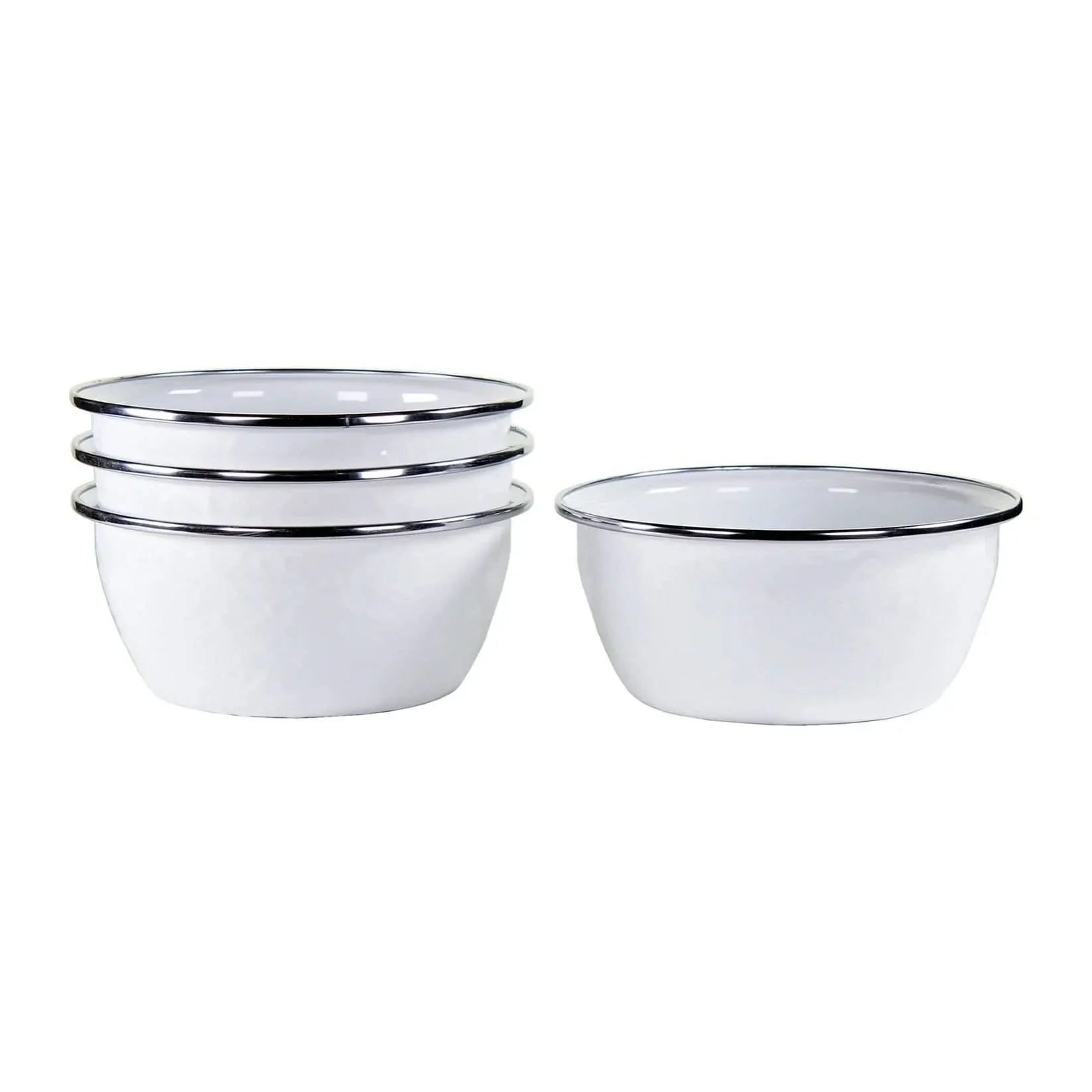 Golden Rabbit Enamelware Salad Bowls - Set of 4