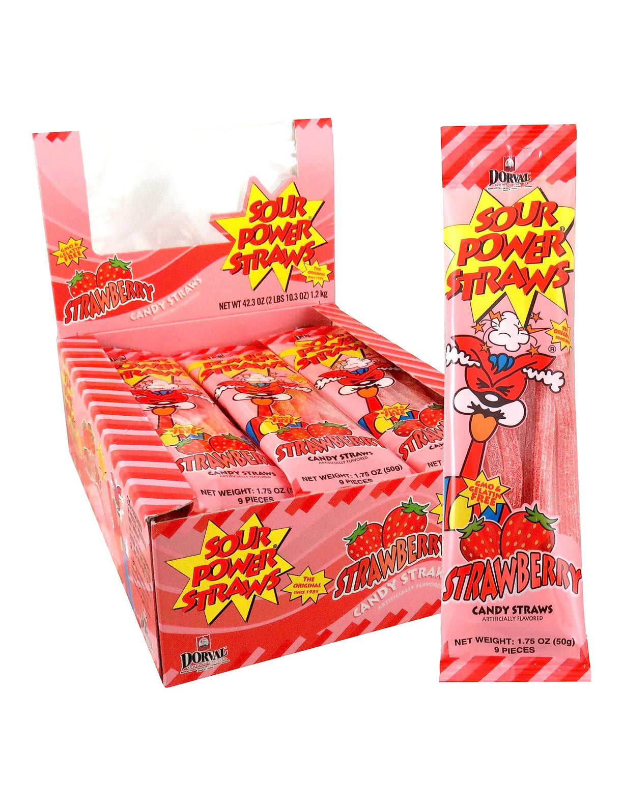 SOUR POWER Straw Strawberry  24 pack