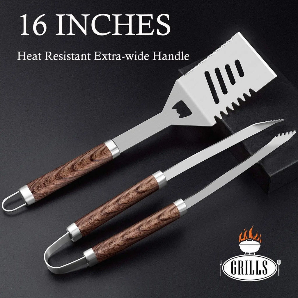 Stainless Steel 26-Piece BBQ Grill Tools Set With Aluminum Case