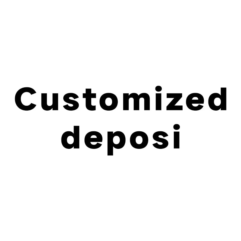 Text 'Customized deposi' in black on a white background