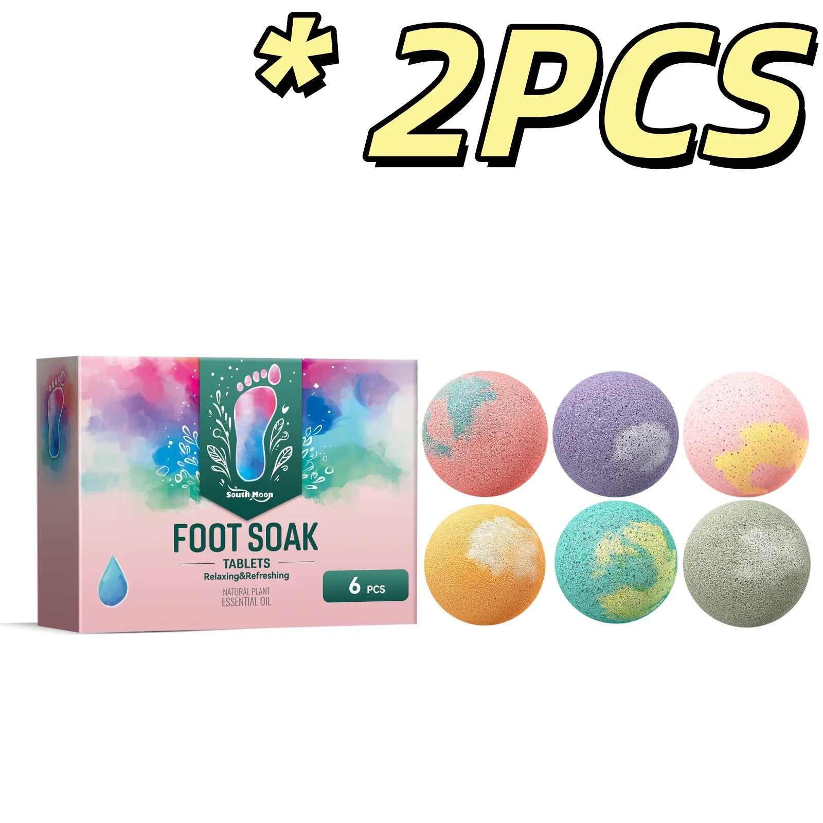 South Moon Foot Soak Tablet Relieve Fatigue Warmth Foot Soaking Promote Circulation Soften Cuticle Herbal Extract Feet Bath Ball