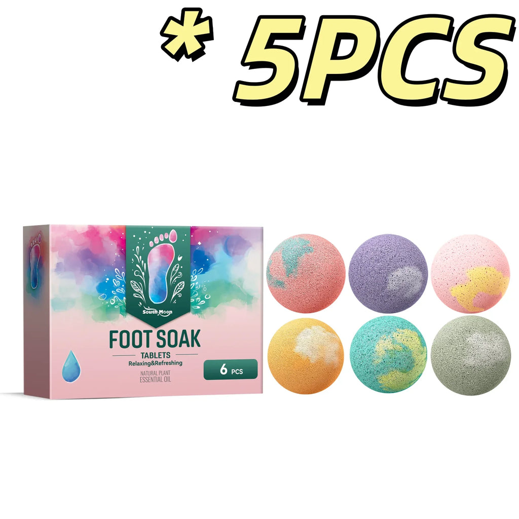 South Moon Foot Soak Tablet Relieve Fatigue Warmth Foot Soaking Promote Circulation Soften Cuticle Herbal Extract Feet Bath Ball