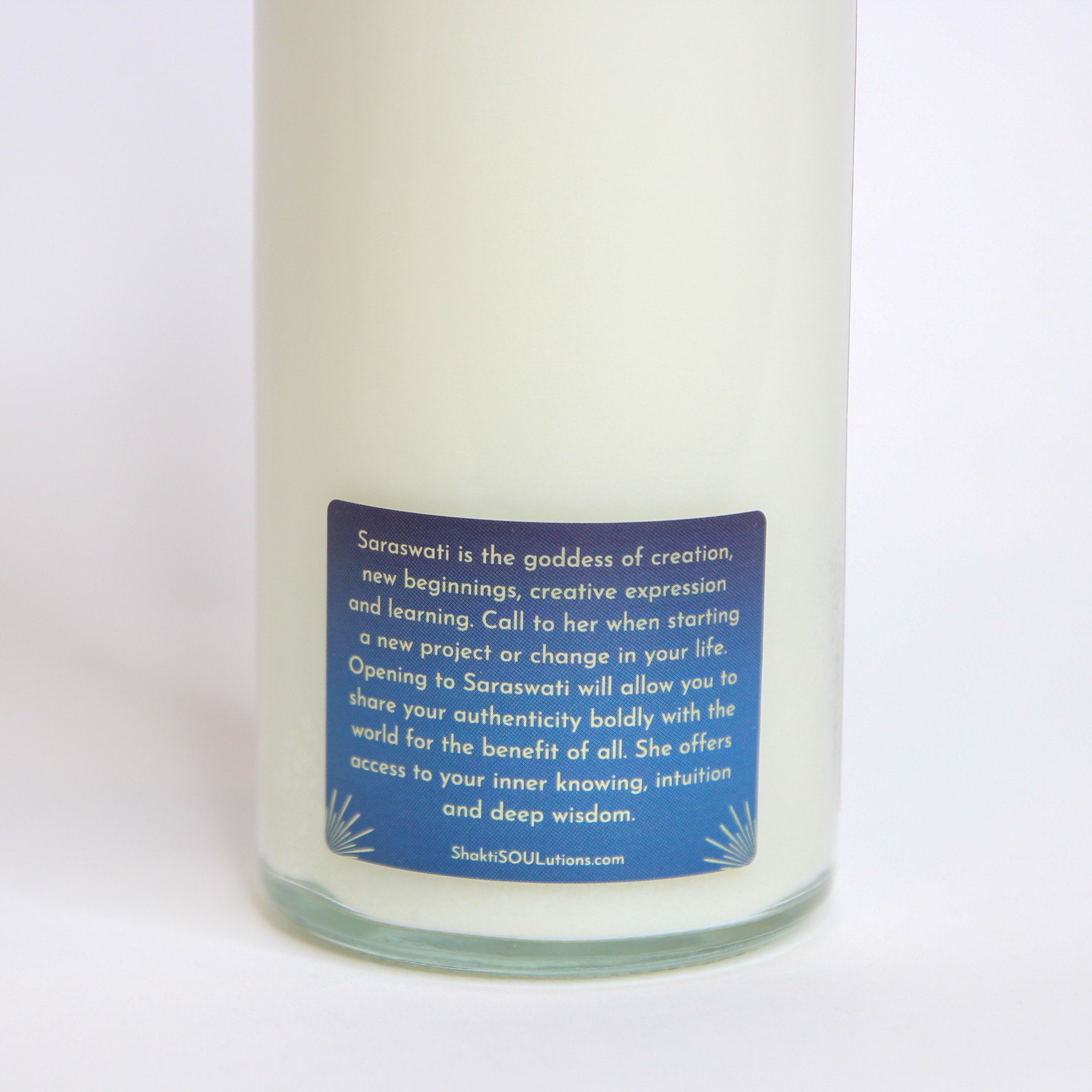 Saraswati Crystal Altar Candle