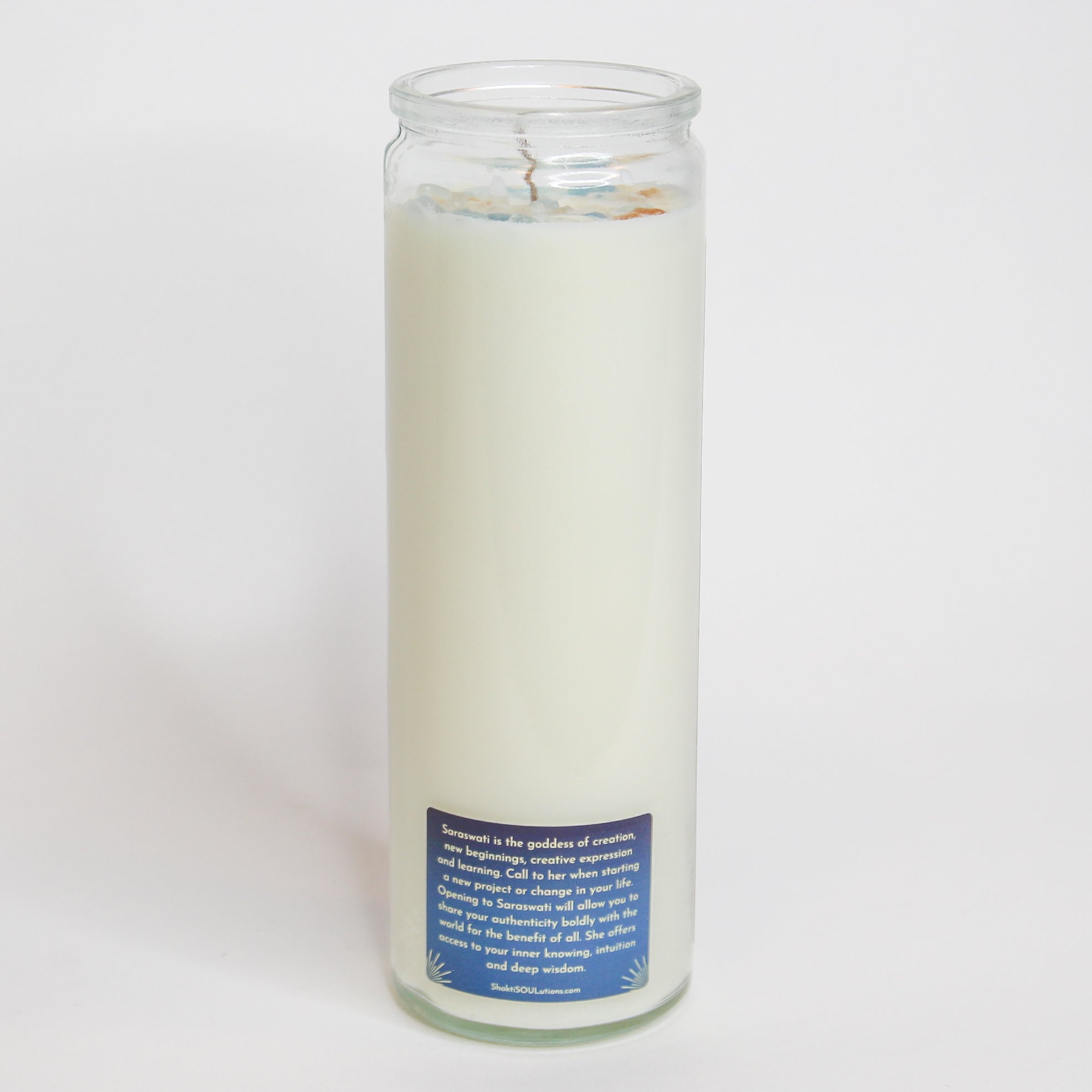 Saraswati Crystal Altar Candle