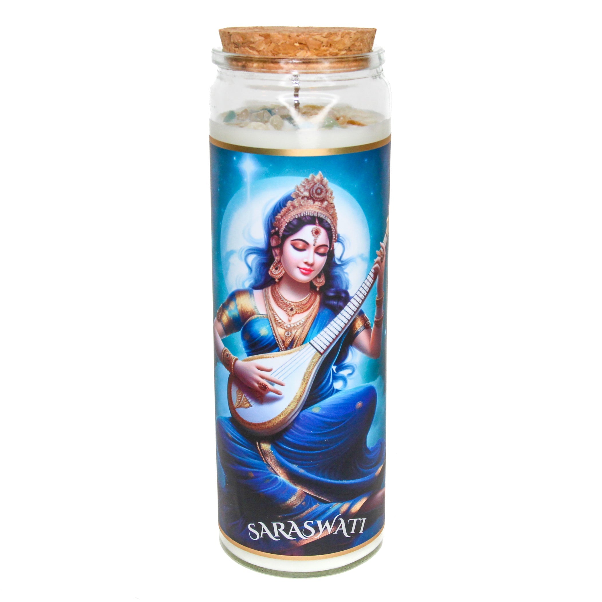 Saraswati Crystal Altar Candle