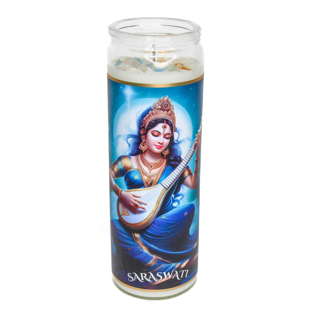 Saraswati Crystal Altar Candle