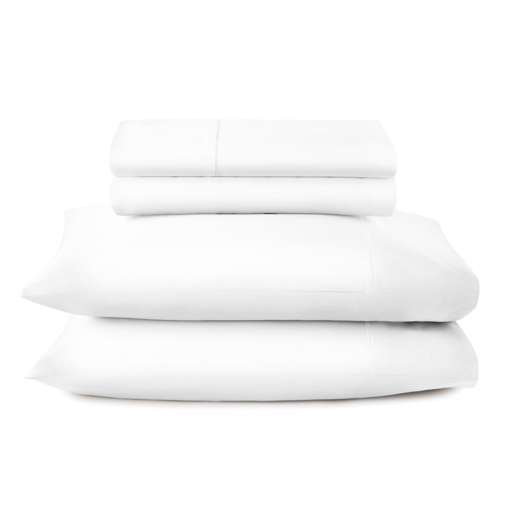 Stack of white folded towels on a white background. 100% GOTS-Certified &amp; Fairtrade-Certified Organic Cotton
Made in India
High quality, dense 500-thread-count sateen weave becomes luxuriously soft with washing
Durable elastic band
Non-toxic, hypoallergenic, naturally breathable, and cooling
16" deep pocket, ideal for plush mattresses
Easy Care, Machine Wash and Tumble Dry