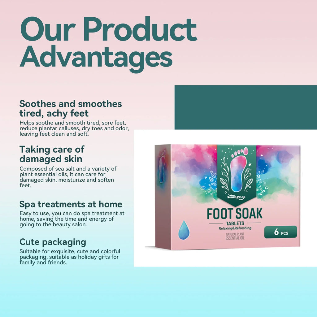 South Moon Foot Soak Tablet Relieve Fatigue Warmth Foot Soaking Promote Circulation Soften Cuticle Herbal Extract Feet Bath Ball