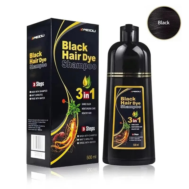 30ml/500ml 3-in-1 Quick Hair Dye Shampoo Natural Black Herbal Hair Dye Moisturizes Mild Hair Dye Conditioner Hair Care Products