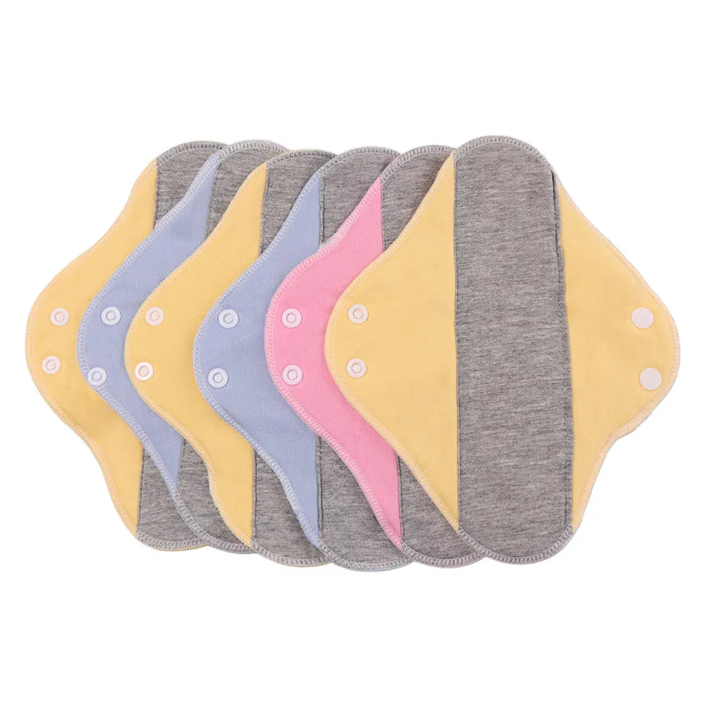 6Pcs Diaper Washable Menstrual Cloth Pads Reusable Graphene Sanitary Napkin Soft 23CM Nursing Pad for Women Pantyliner