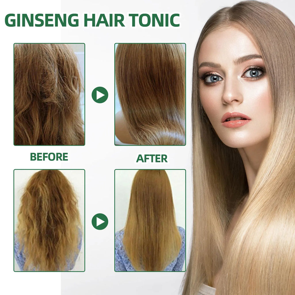 100ml Ginseng Hair Serum For Men Women Nourishes Scalp Strengthen Root Repair Damaged Hair Herbal Hair Care Spray