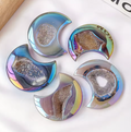 Rainbow Agate Druzy Moon