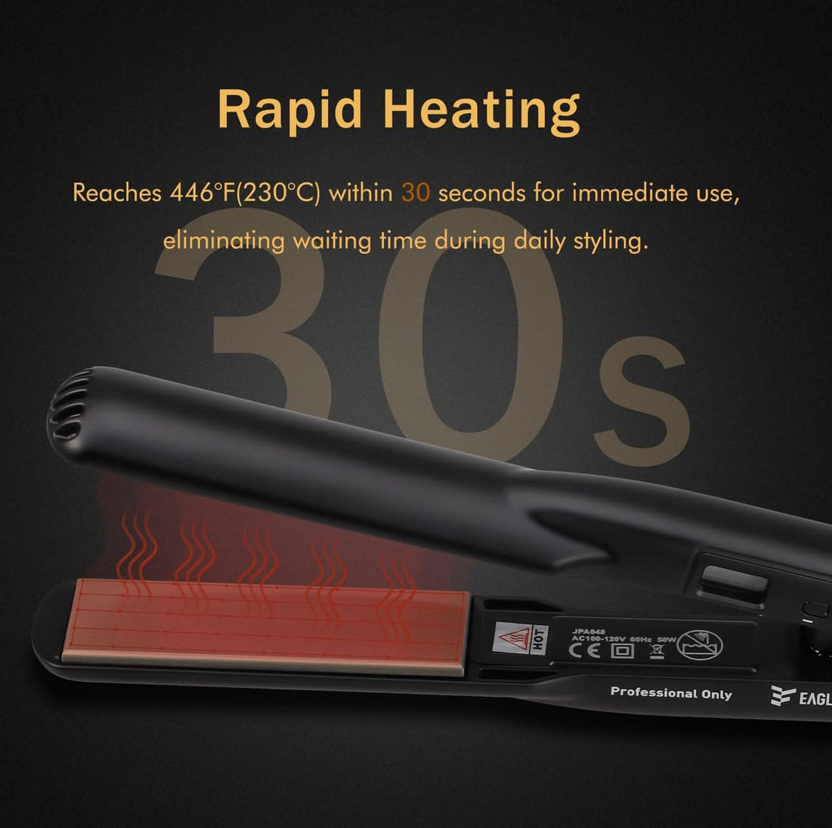 Eagle Fortress Ceramic Hair Straightener (Black)