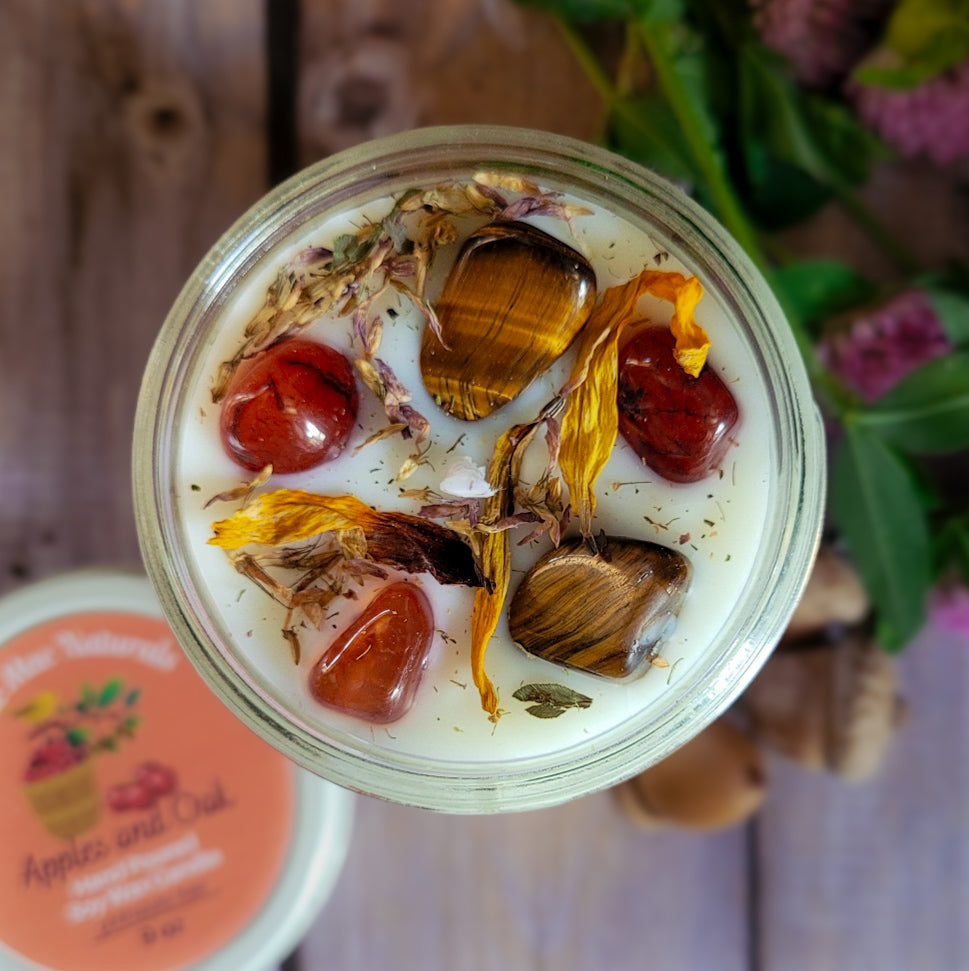 Mabon Ritual Candle – Apple & Oak Soy Candle for Autumn Equinox, Gratitude & Grounding