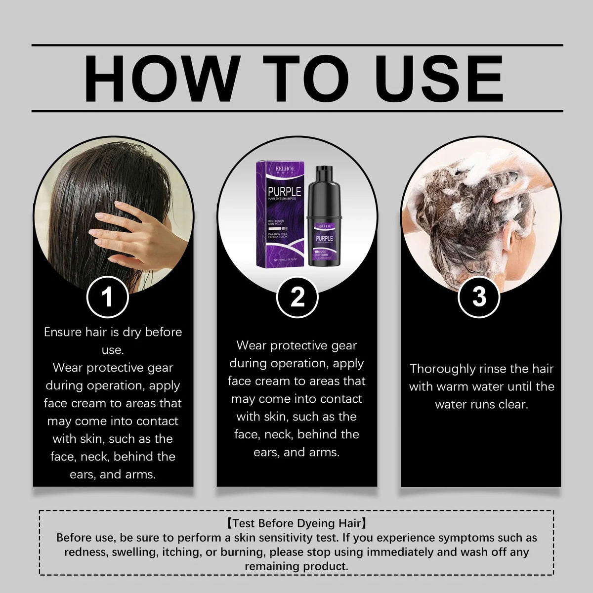 EELHOE 100ml Red Hair Color Shampoo Herbal Extracts Nourishing Care Long-Lasting Color Gentle Healthy Dyeing for All Hair Types