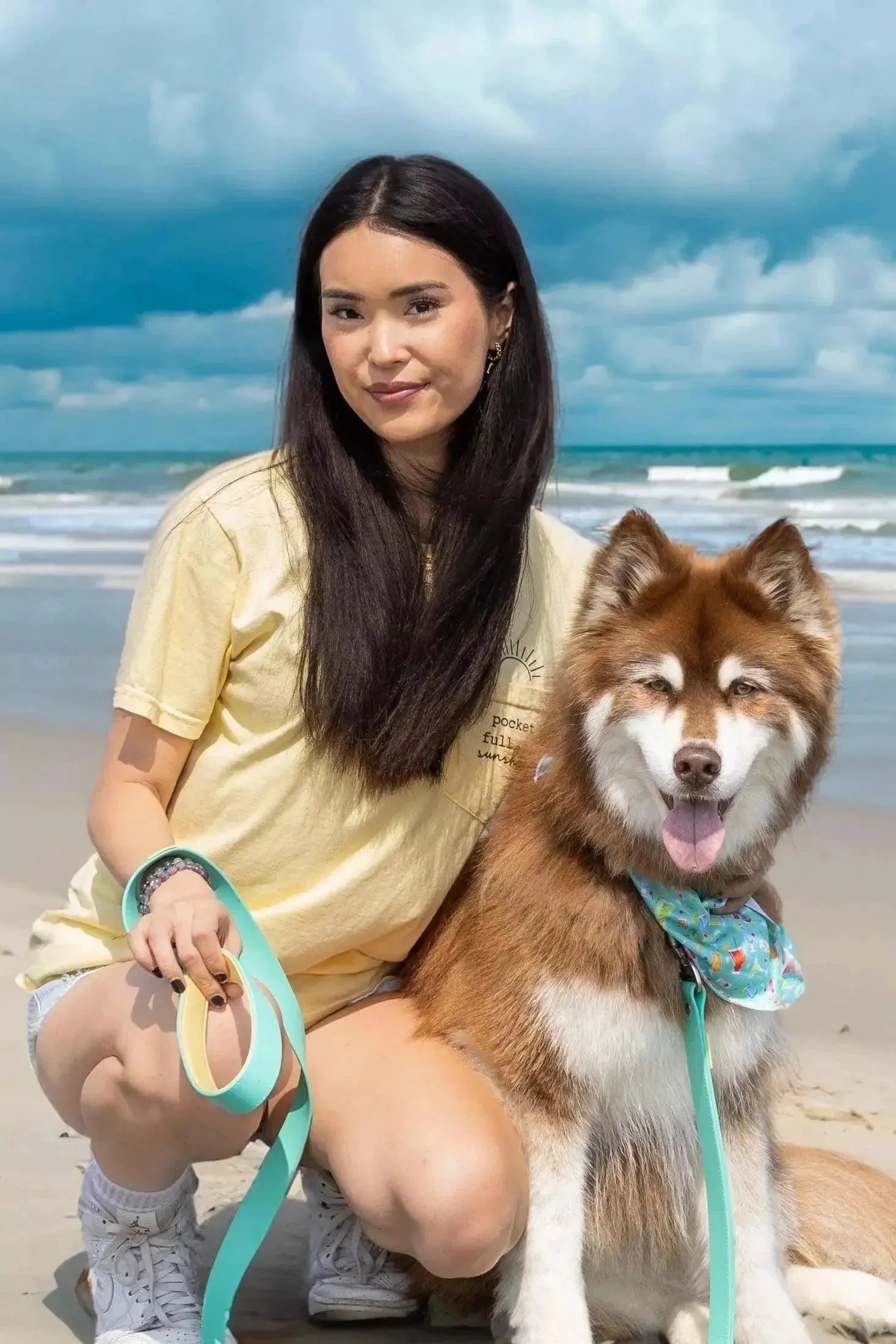 Seaside Sips Dog Bandana & Matching Keychain