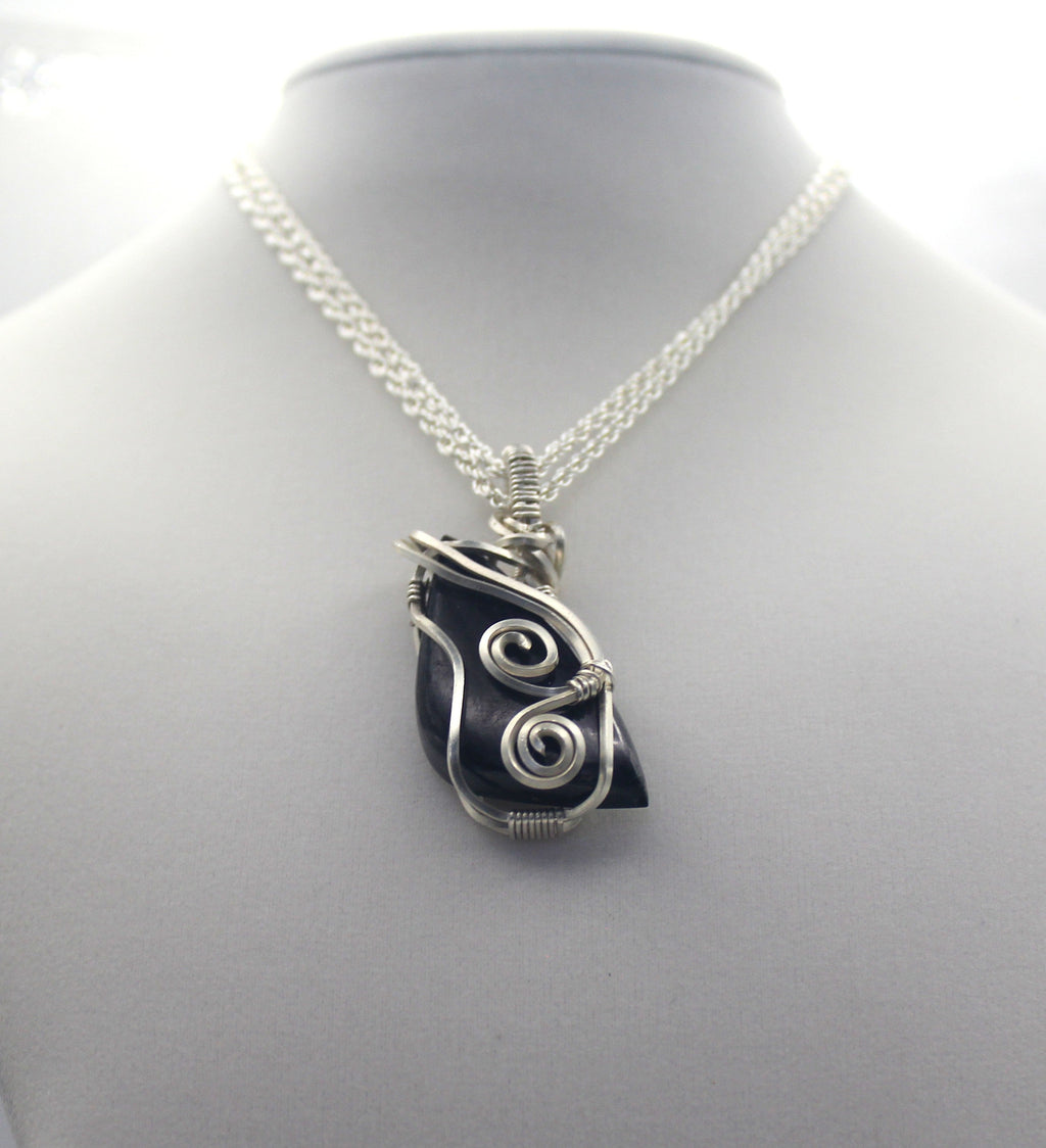 Silver .999 Fine Purpurite Handmade Pendant Necklace –Hand-Wrapped Artisan Pendant for Clarity & Expression
