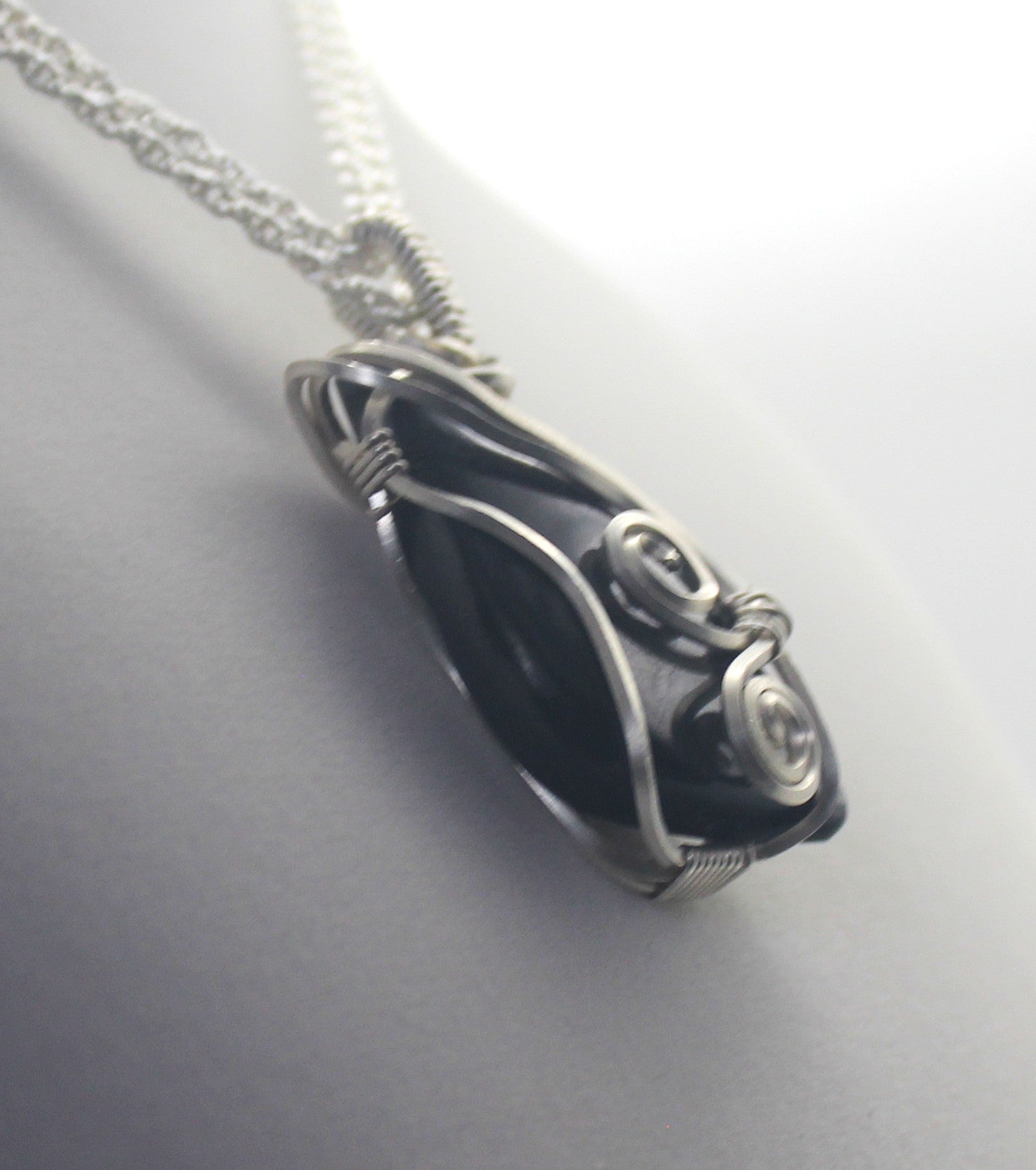 Silver .999 Fine Purpurite Handmade Pendant Necklace –Hand-Wrapped Artisan Pendant for Clarity & Expression