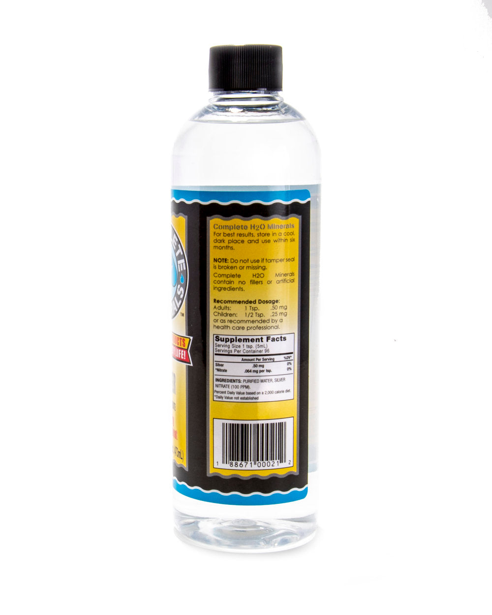Bottle with a label on a white background