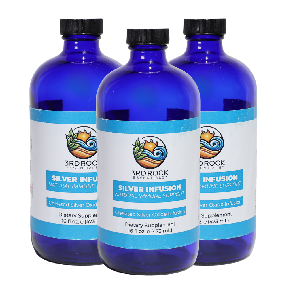 3rd Rock Essentials Silver Infusion – 150 PPM Chelated Silver Oxide Complex Supplement– 16 fl oz
