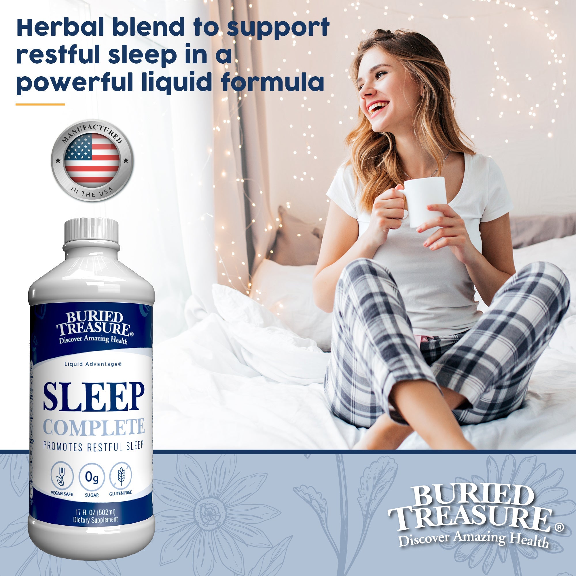 Sleep Complete – Liquid Supplement with Melatonin, 0g Sugar, 16 Servings