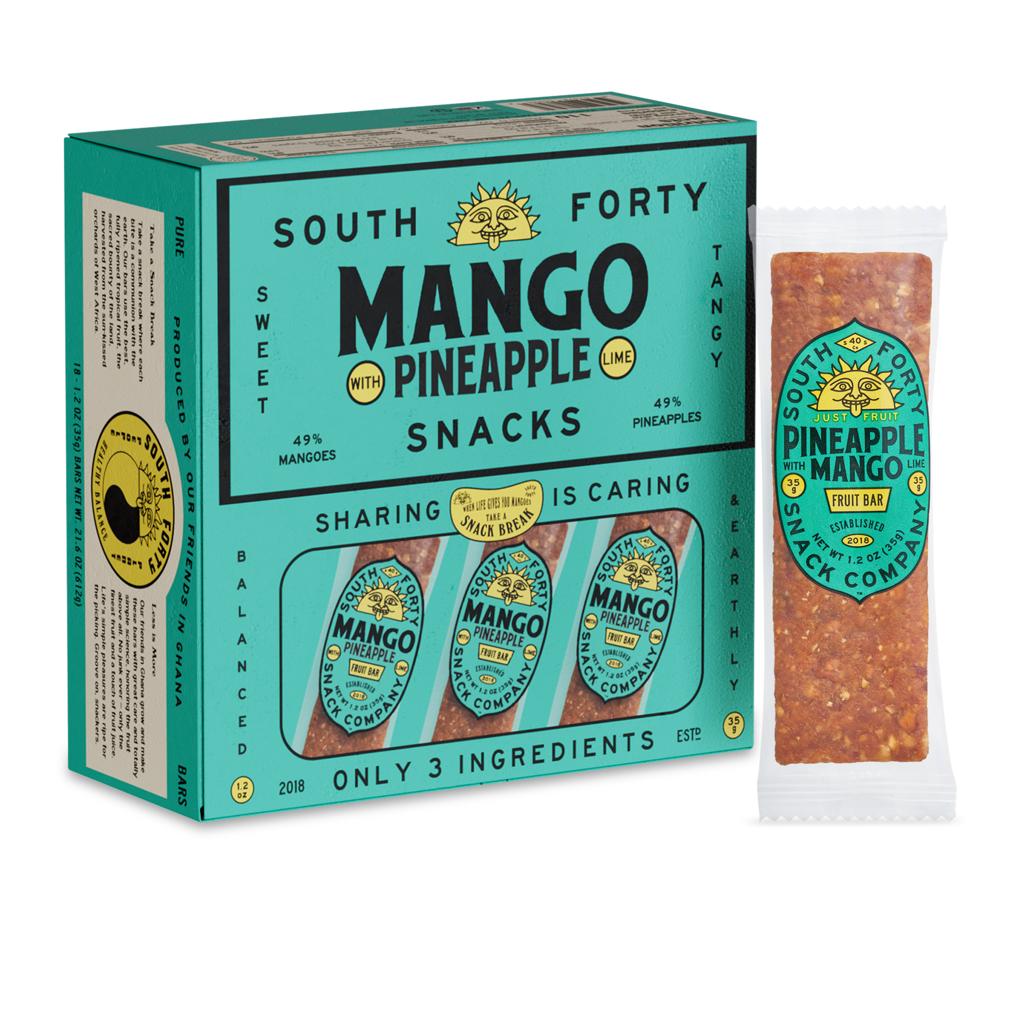 Mango Pineapple Lime Fruit Jerky 18-Pack