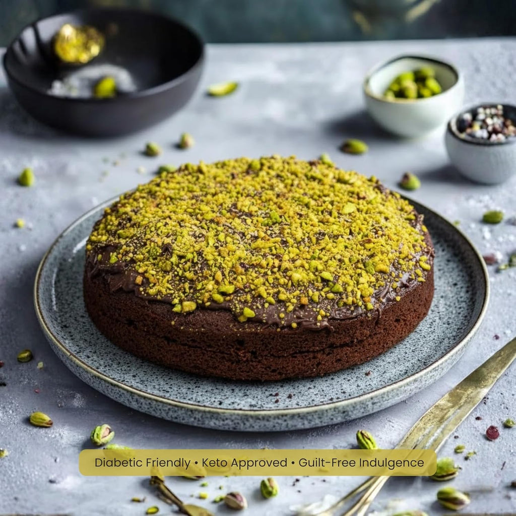 Andy Anand Sugar Free Dubai Chocolate Cake – Pistachio Delight, Keto & Diabetic Friendly, Rich & Decadent, 2.2 lb Gourmet Dessert