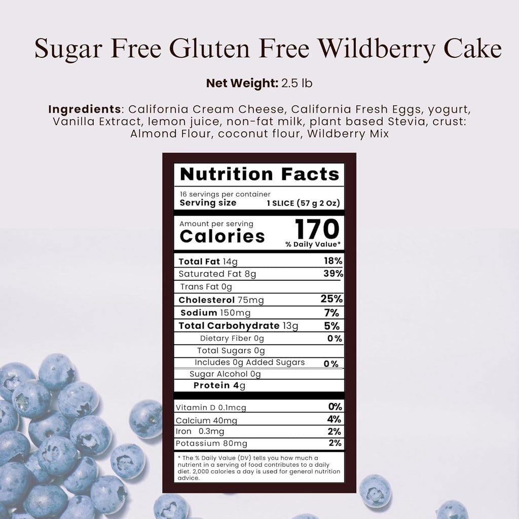 Andy Anand Gluten Free Sugar Free Wildberry Cake 2.5 lbs – Keto & Diabetic Friendly, Guilt-Free Celebration Dessert