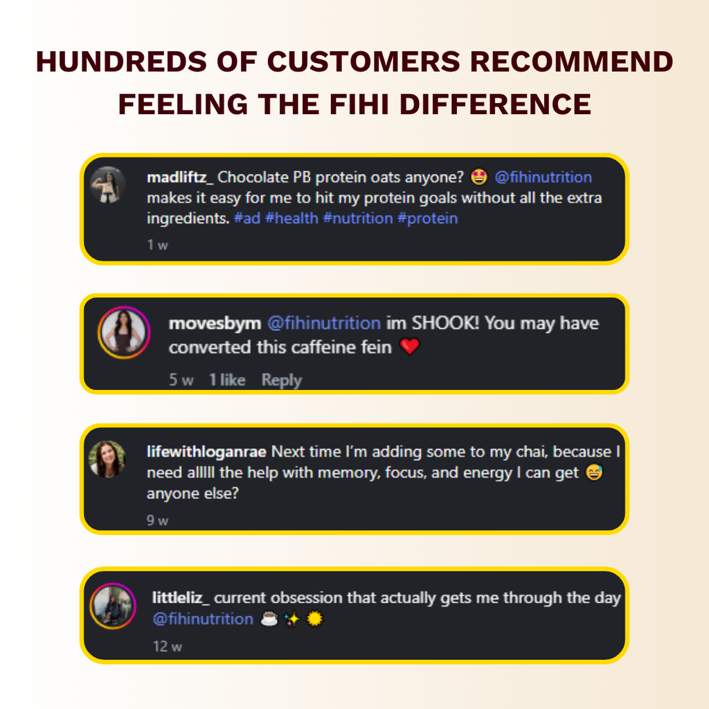 hundreds of customers recommend feeling the fihi difference. customer review image.