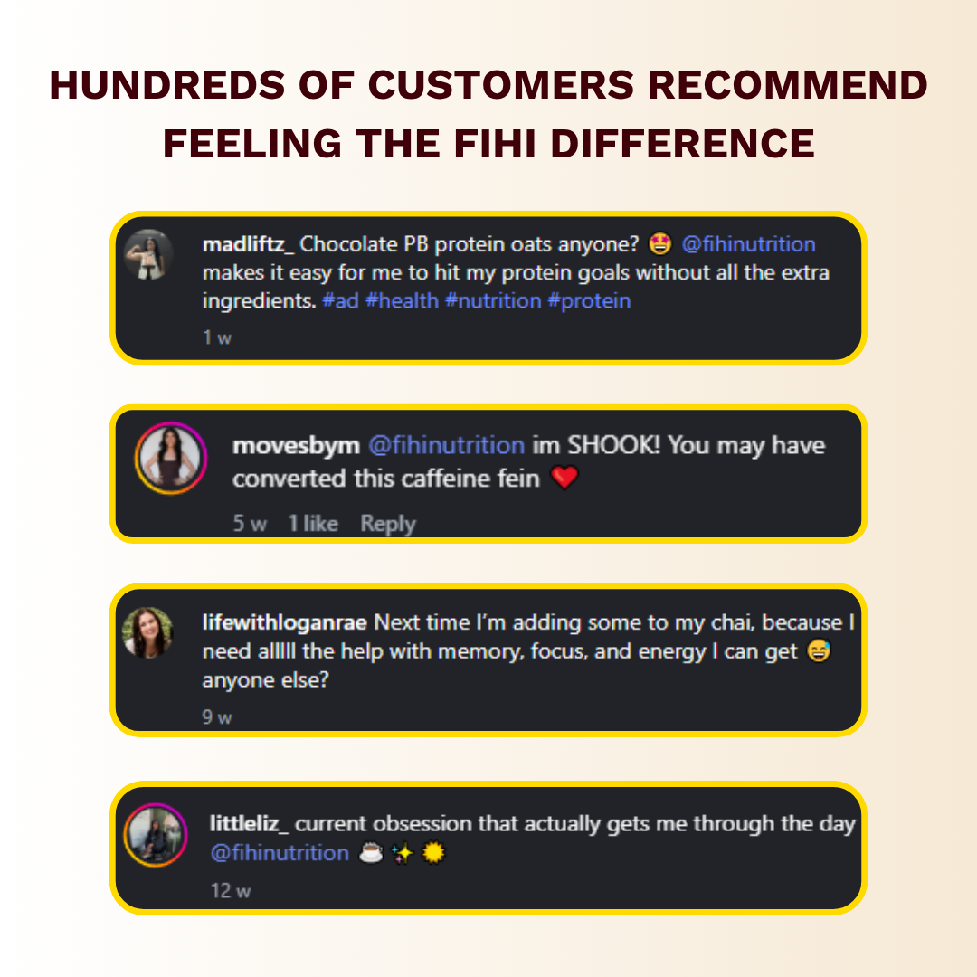 hundreds of customers recommend feeling the fihi difference. customer review image.
