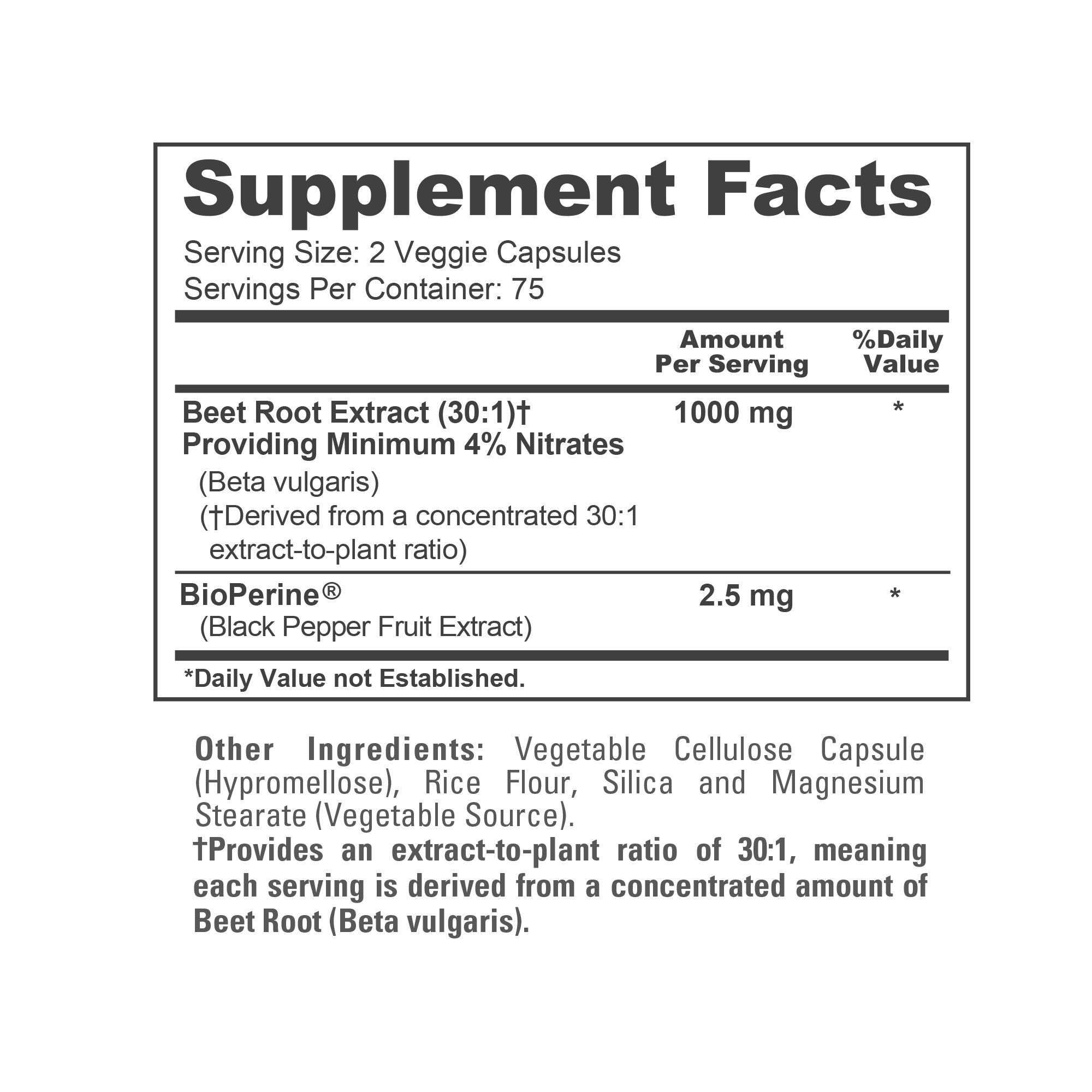 NusaPure Beet Root 30:1 Extract, 1000mg 150 Veggie caps (Vegan, Non-GMO & Vegan 4% Nitrates) Bioperine