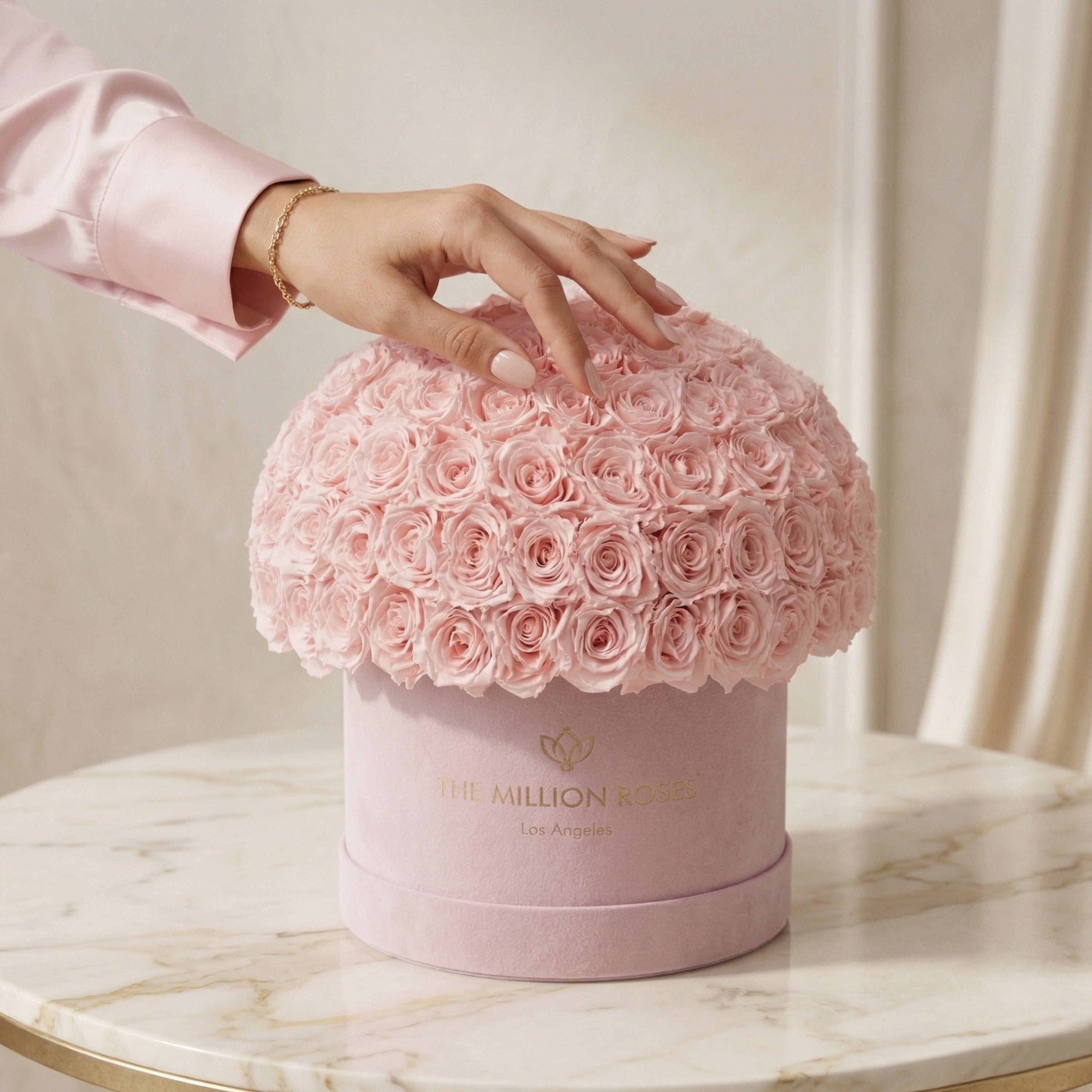 Supreme Light Pink Suede Superdome Box | Light Pink Roses
