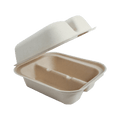 World Centric 8 x 5 x 3 in Fiber Taco Box 2-Compartment Compostable Takeout Container (QTY 300), SKU TO-SC-T2-LFS