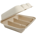 World Centric 3-Compartment Fiber Taco Box, 9 x 8 x 3 in (QTY 300), SKU TO-SC-T39-LFS