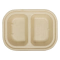 World Centric 14 oz Compostable Fiber Container, 2-Compartment, 8 x 6 x 1.5 in (QTY 400), SKU TR-SC-U8D-LFS