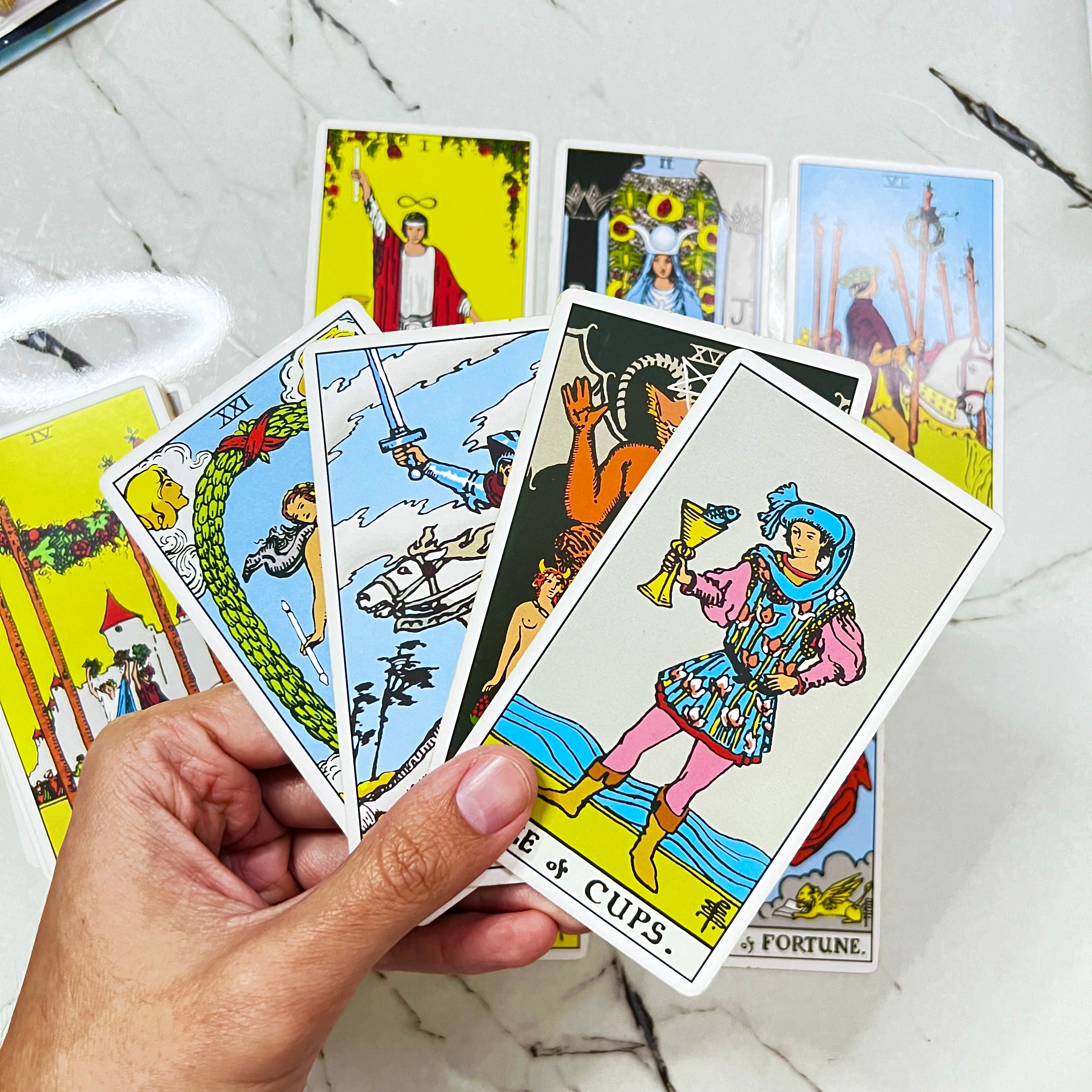 Classic Rider Waite Tarot Deck of 78 Cards with Guidebook