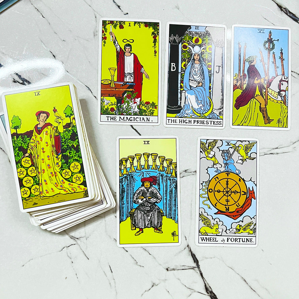 Classic Rider Waite Tarot Deck of 78 Cards with Guidebook