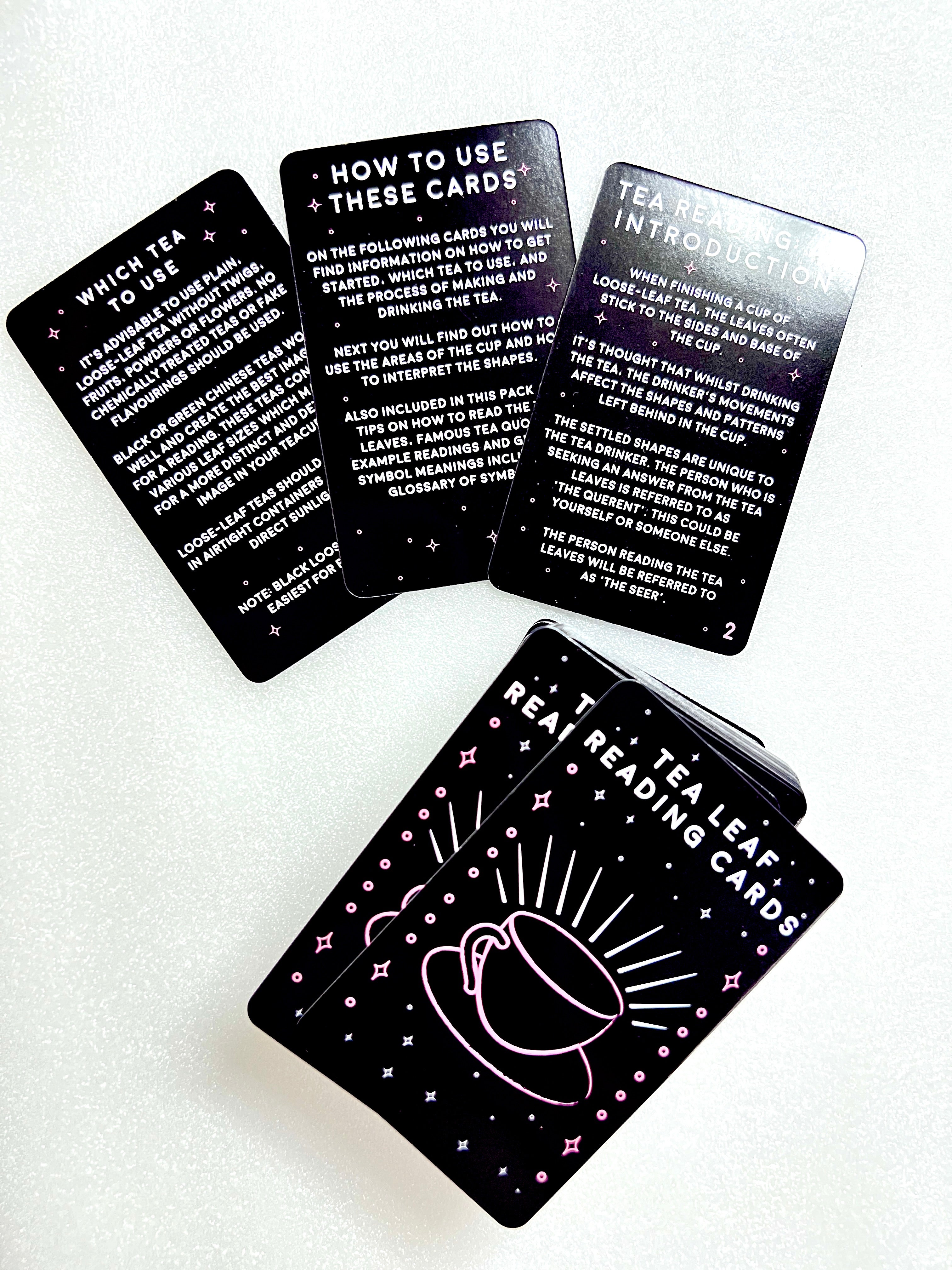 Tea Leaf Reading Cards ~ Set of 100 Cards to Learn how to read Tea Leafs