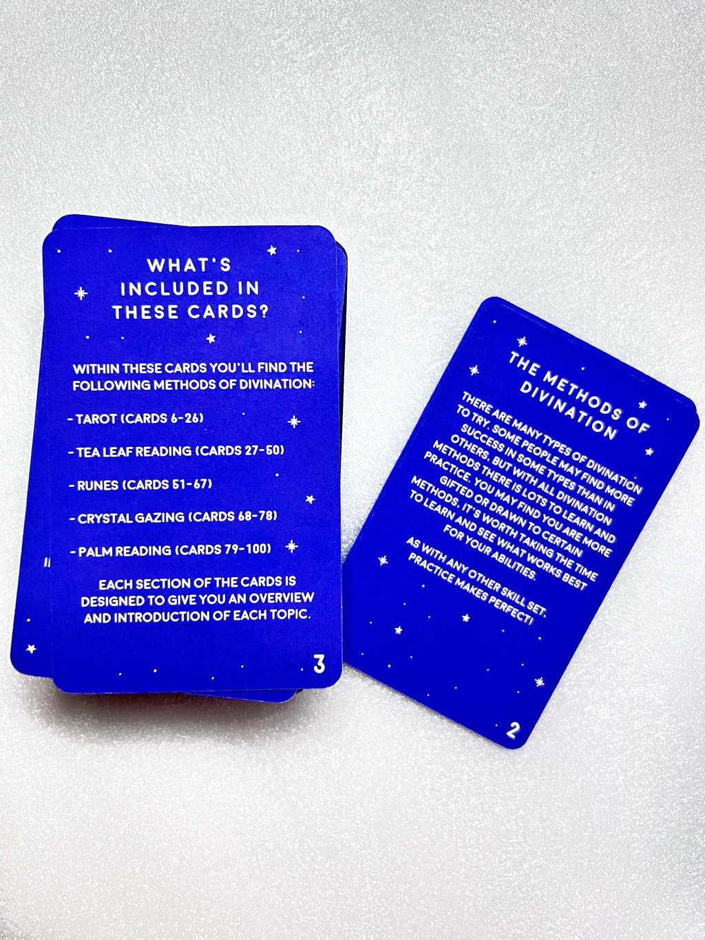 Divination Cards - Set of 100 Cards for Learning about Different Divination and Spiritual Practices
