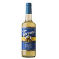 Torani French Vanilla syrup bottle on a white background