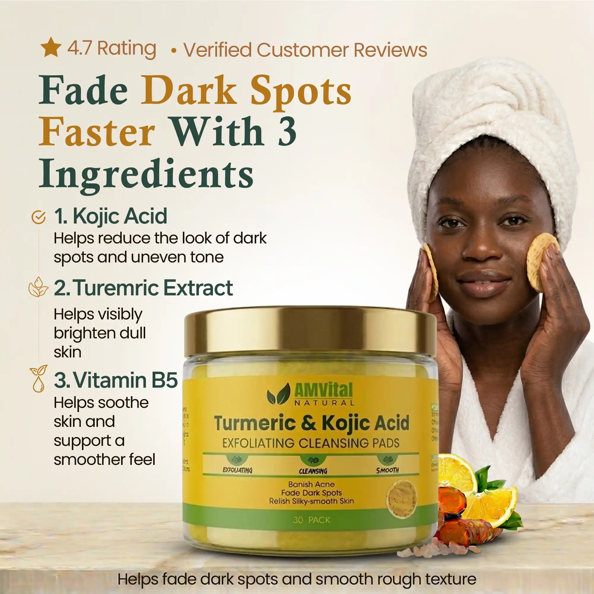 AMVital Turmeric Kojic Acid Cleansing Pads