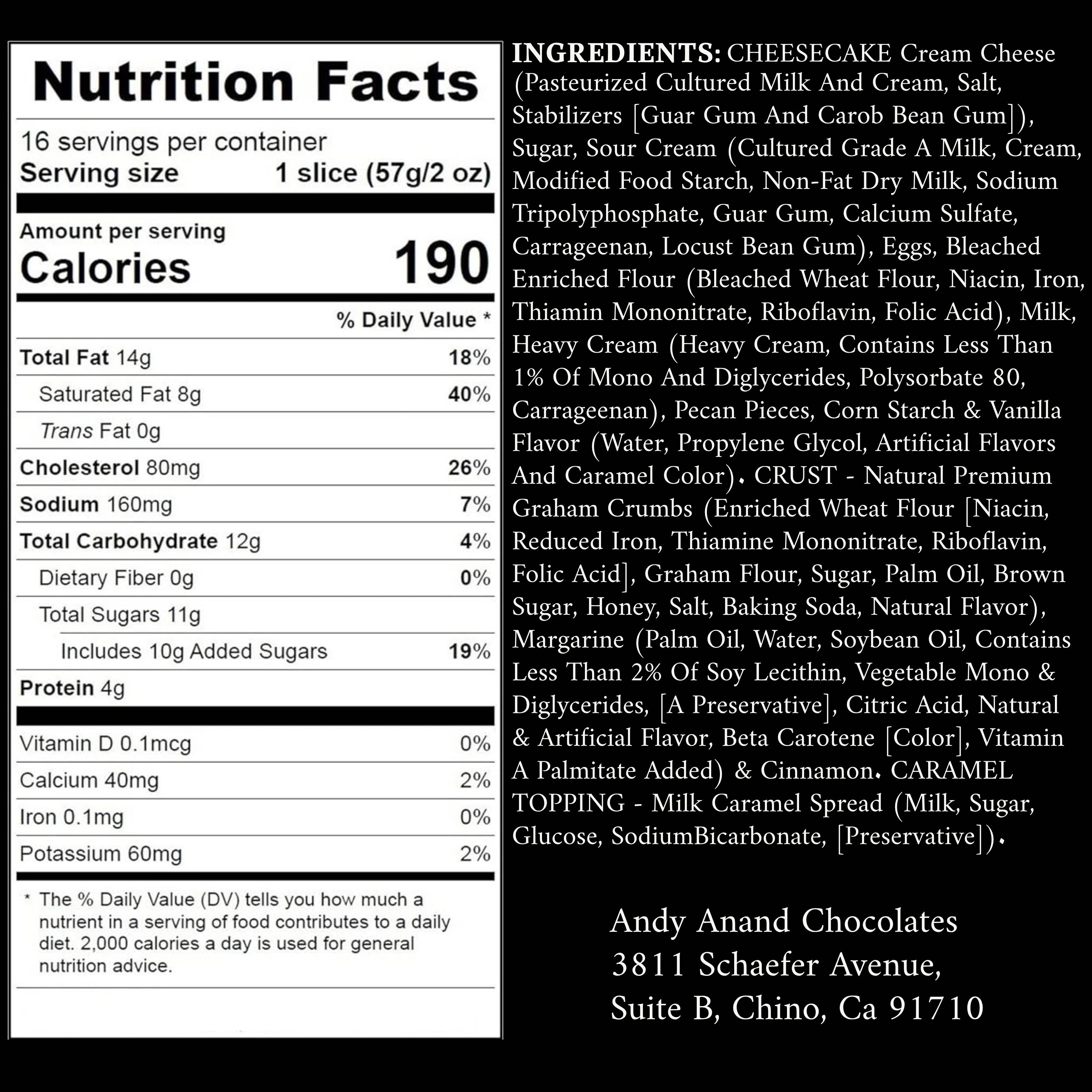 Andy Anand Sugar-Free Turtle Cheesecake near me 9" | Diabetic-Friendly, Creamy & Delicious with Real California Cream Cheese | Handmade & Natural Ingredients