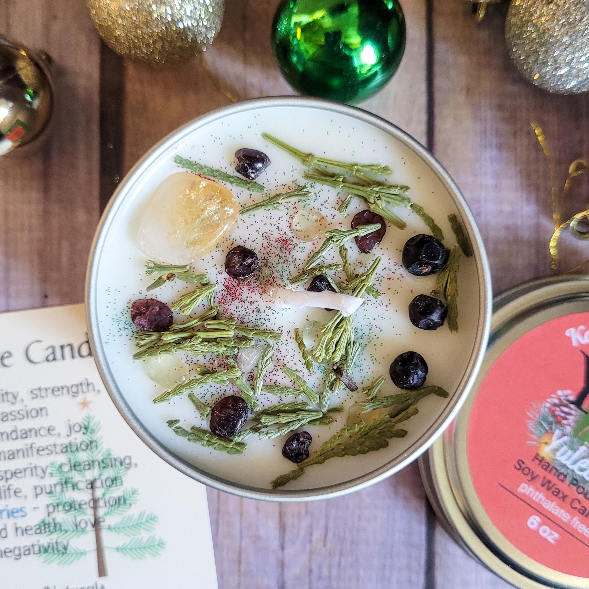 Yule Ritual Candle – Festive Winter Soy Candle for Renewal, Warmth & Winter Solstice Rituals