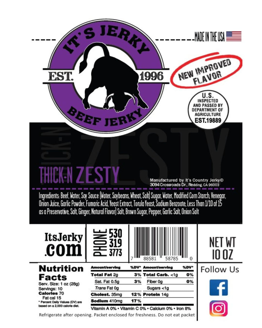 Thick-N-Zesty Beef Jerky 10oz