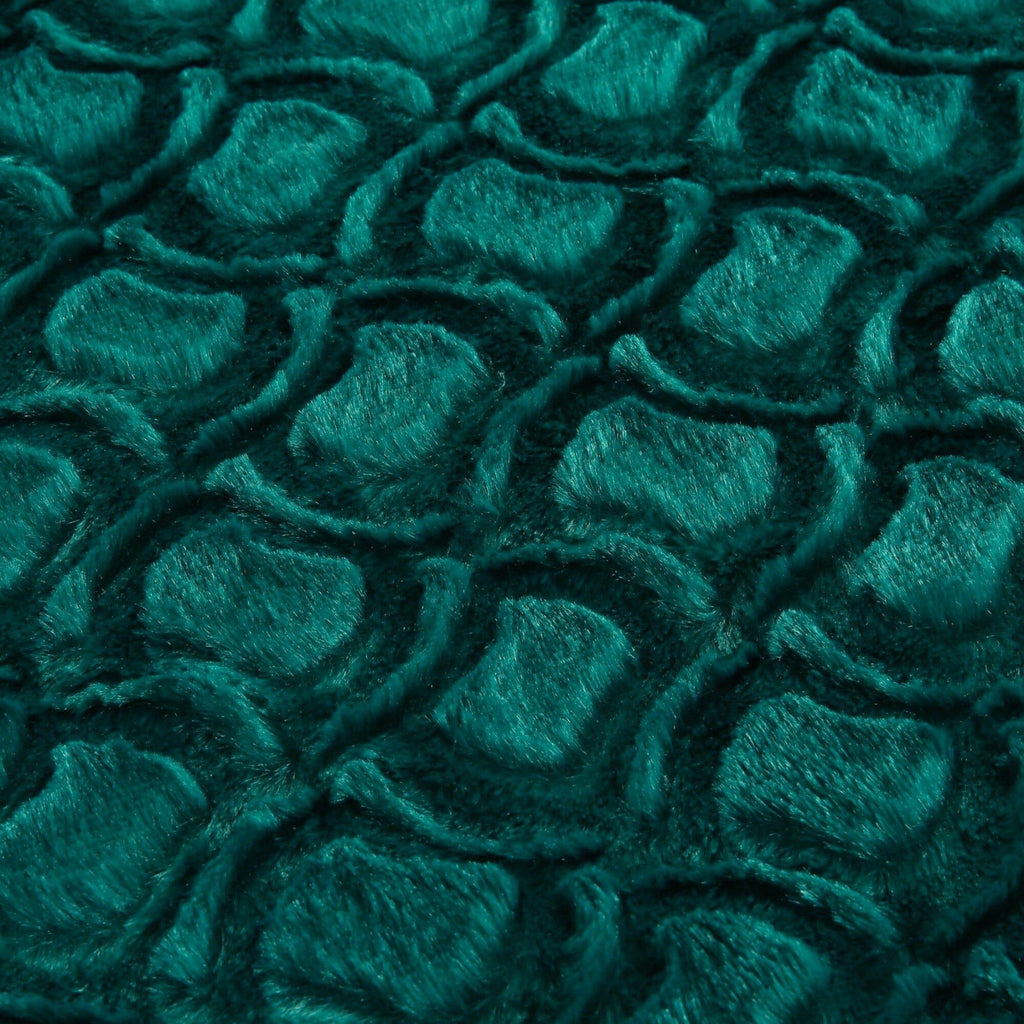 DaDa Bedding Emerald Green Blue Faux Fur Sherpa Throw Blanket