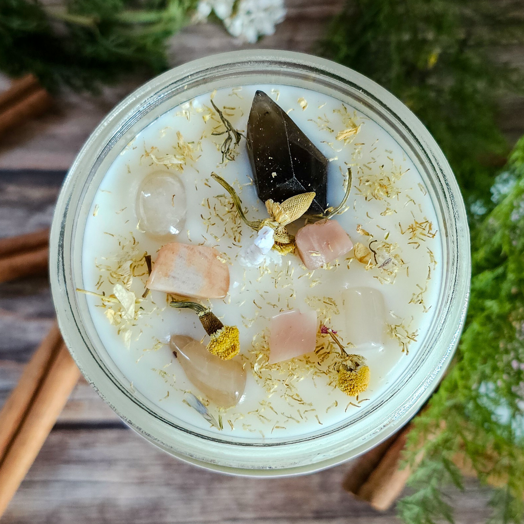 Imbolc Ritual Candle – Cinnamon Spice Soy Candle for Renewal, Cleansing & New Beginnings