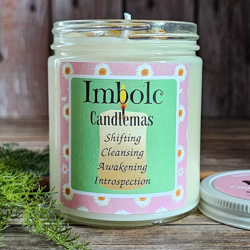 Imbolc Ritual Candle – Cinnamon Spice Soy Candle for Renewal, Cleansing & New Beginnings