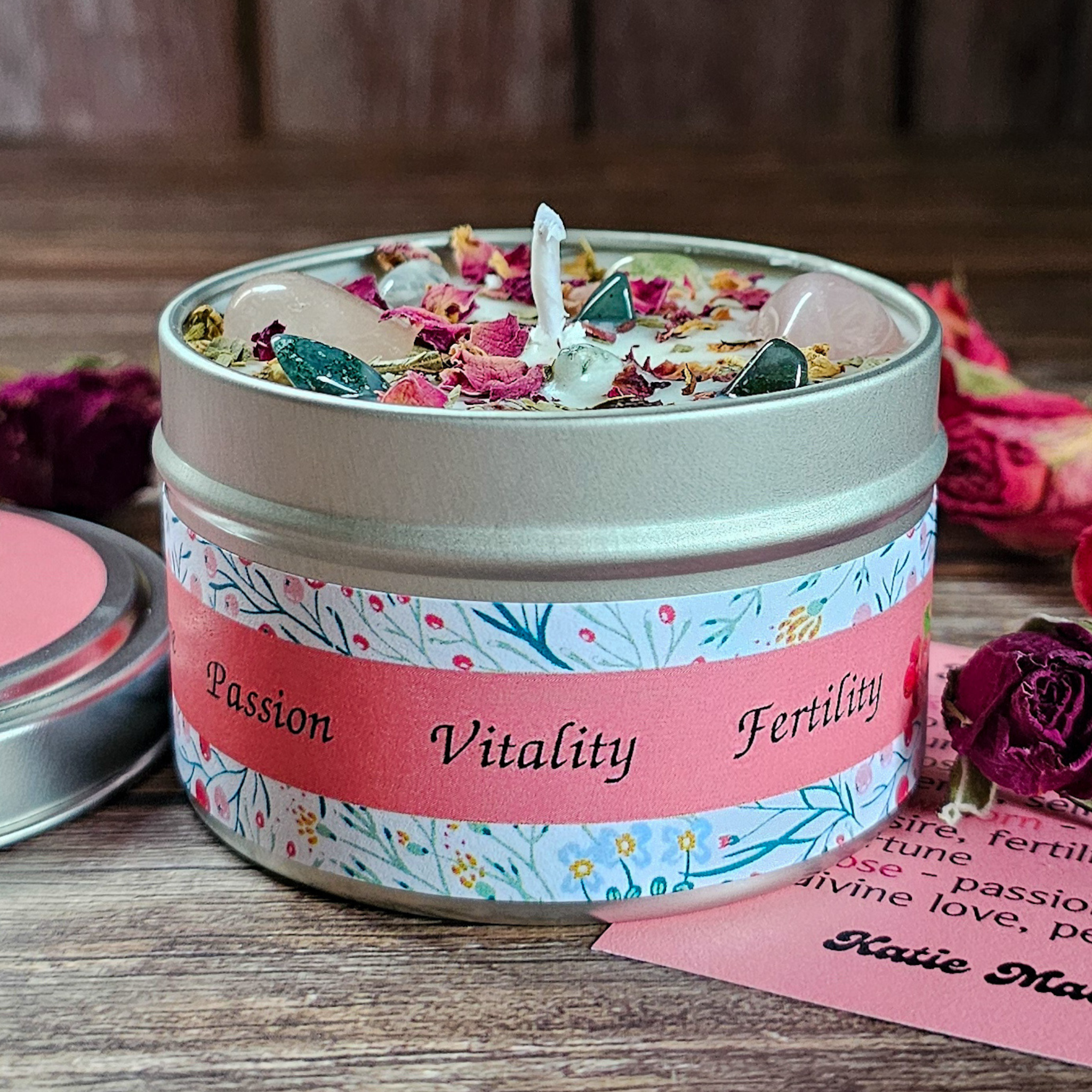 Beltane Ritual Candle – Honey Vanilla Floral Soy Candle for Passion, Love & Spring Renewal